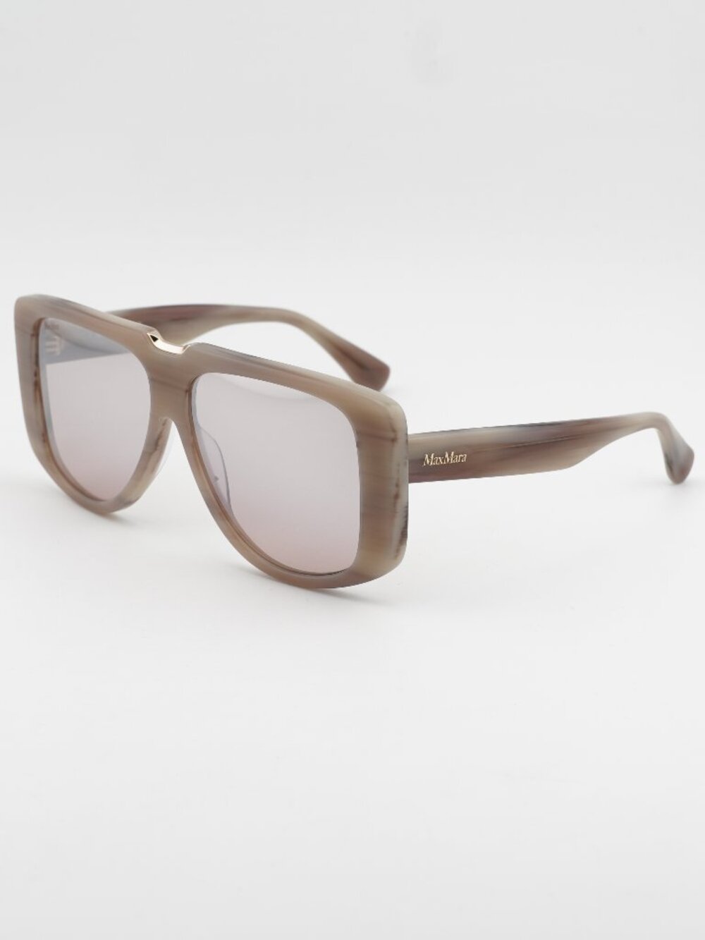 Max Mara SPARK1 MM0075 60G Sunglasses Beige Shield Frame, Brown Lenses